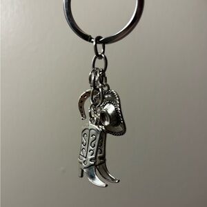 Silver Western Charm Keychain